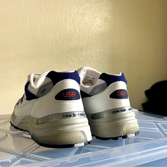 New Balance 992 Men’s 12 - White and Navy - Picture 4 of 11
